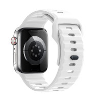 Curea Hoco WA25 Flexible series stepped pattern solid color silicone strap (42/44/45/49mm) [White]