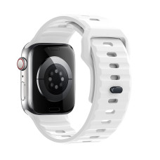 Curea Hoco WA25 Flexible series stepped pattern solid color silicone strap (42/44/45/49mm) [White]