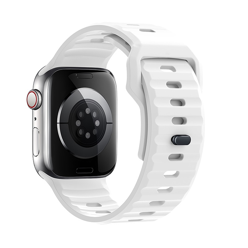 Curea Hoco WA25 Flexible series stepped pattern solid color silicone strap (42/44/45/49mm) [White]