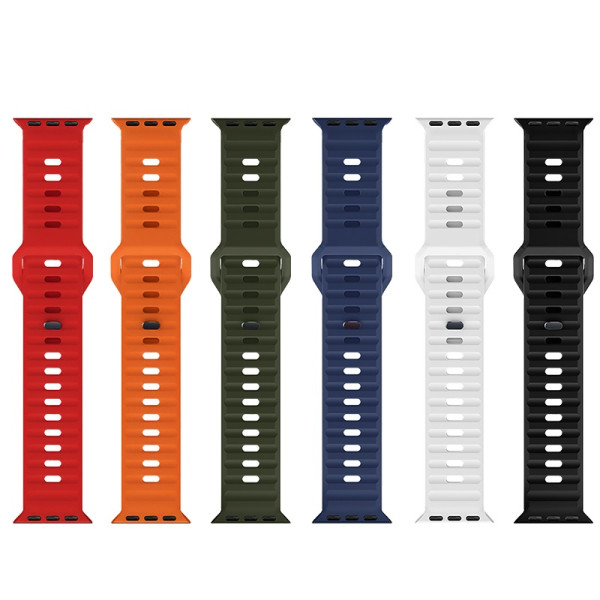 Ремешок Hoco WA25 Flexible series stepped pattern solid color silicone strap (42/44/45/49mm) [White]