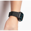 Curea smartwatch Hoco iWatch WA34 Basic series double magnet buckle silicone leather strap(44/45/46/49mm) [Black]