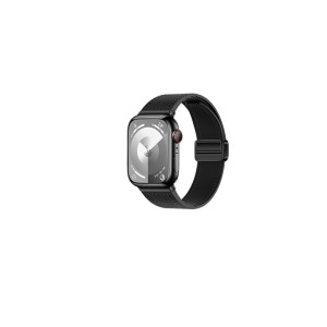 Curea smartwatch Hoco iWatch WA34 Basic series double magnet buckle silicone leather strap(44/45/46/49mm) [Black]