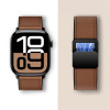 Curea smartwatch Hoco iWatch WA34 Basic series double magnet buckle silicone leather strap(38/40/41/42mm) [Brown]