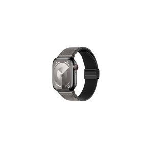 Curea smartwatch Hoco iWatch WA34 Basic series double magnet buckle silicone leather strap(44/45/46/49mm) [Dark Gray]