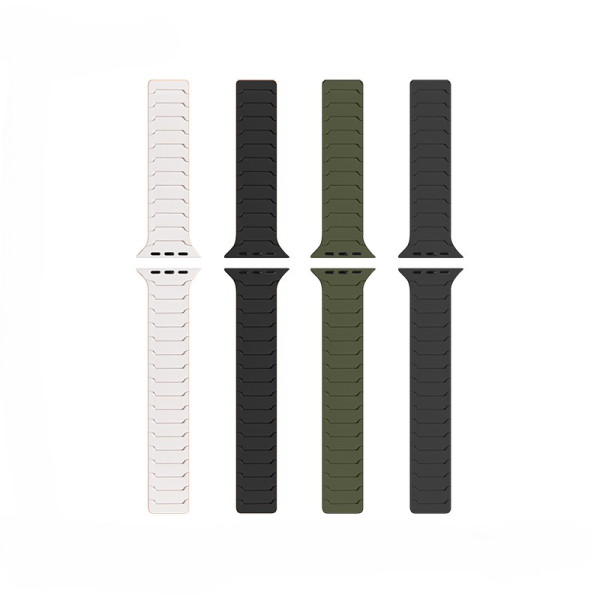 Curea smartwatch Hoco iWatch WA39 Flexible series magnetic silicone strap(44/45/46/49mm) [army green with black]