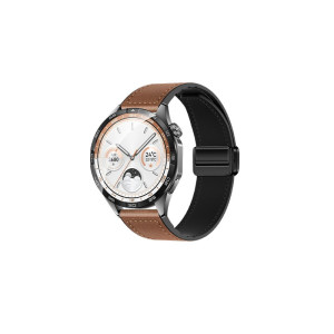 Curea smartwath Hoco WH18 Basic series two-section double magnetic buckle silicone leather strap(22mm) [Brown]
