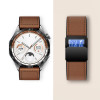 Curea smartwath Hoco WH18 Basic series two-section double magnetic buckle silicone leather strap(22mm) [Brown]