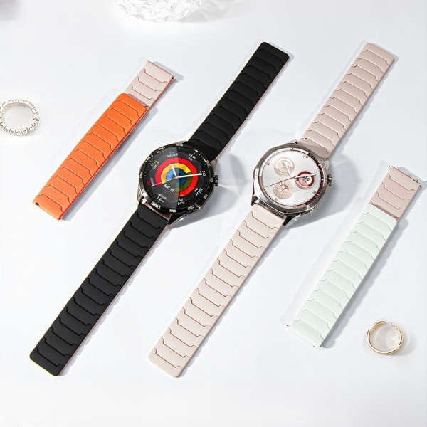 Curea smartwatch Hoco iWatch WH21 Flexible series magnetic silicone strap(20mm) [Starlight with orange]