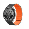 Curea smartwatch Hoco iWatch WH21 Flexible series magnetic silicone strap(22mm) [Black with orange]