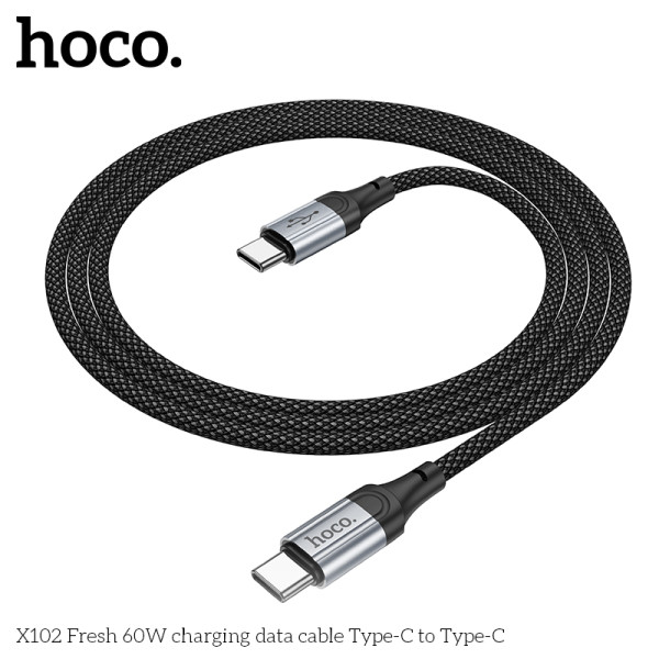 Кабель Hoco X102 Fresh 60W charging data cable Type-C to Type-C (1м) [Black]