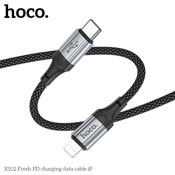 Cablu Hoco X102 Fresh PD charging data cable Lightning (1m) [Black]