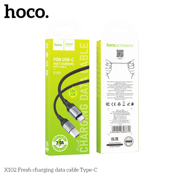 Cablu Hoco X102 Fresh charging data cable Type-C (1m) [Black]