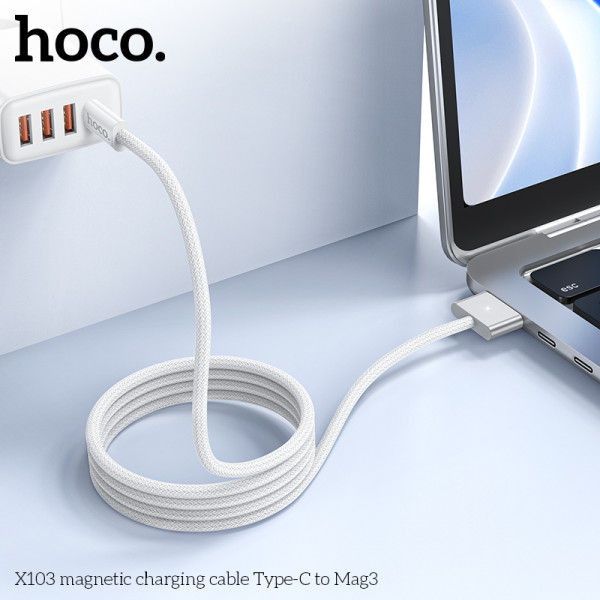 Cablu Hoco X103 magnetic cable Type-C to MagSafe 140W (2m) [White]