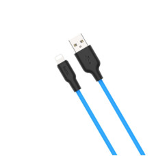 Cablu Hoco X21 Plus Silicone Charging Cable Lightning (1m) [Black-Blue]