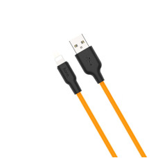 Cablu Hoco X21 Plus Silicone Charging Cable Lightning (1m) [Black-Orange]