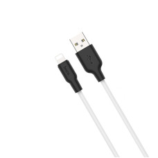 Cablu Hoco X21 Plus Silicone Charging Cable Lightning (1m) [Black-White]