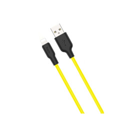 Cablu Hoco X21 Plus Silicone Charging Cable Lightning (1m) [Black-Yellow]
