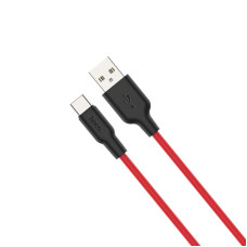 Cablu Hoco X21 Plus Silicone Charging Cable Type-C (1m) [Black-Red]