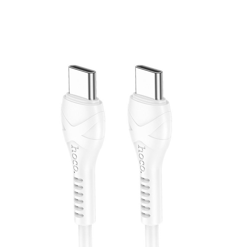 Cablu Hoco X37 Cool power 60W charging data cable Type-C to Type-C (1m) [White]