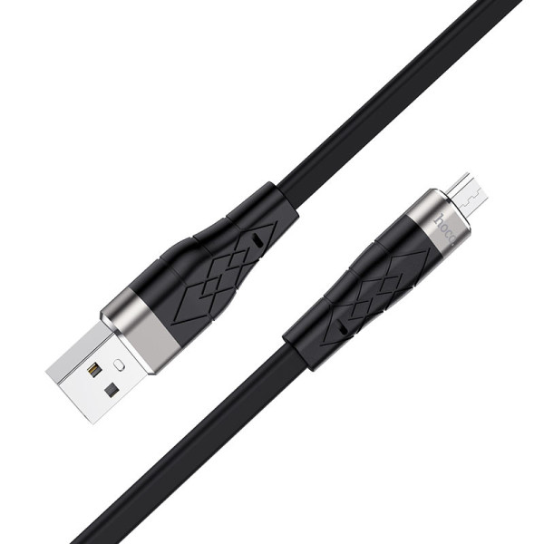 Cablu Hoco X53 Angel Silicone Charging Data Cable Micro USB 2.4A (1m) [Black]