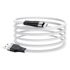Cablu Hoco X53 Angel Silicone Charging Data Cable Micro USB 2.4A (1m) [White]