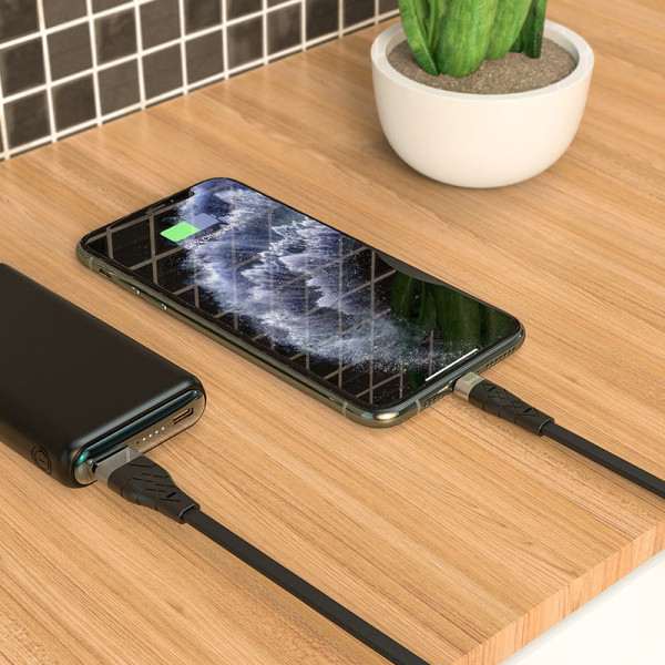 Cablu Hoco X53 Angel Silicone Charging Data Cable Lightning 2.4A (1m) [Black]