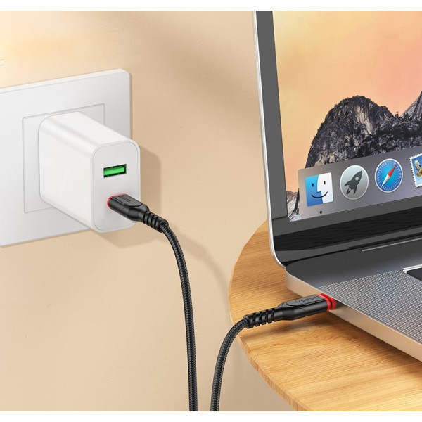 Кабель Hoco X59 Victory 60W charging data cable Type-C to Type-C (L=3M) [Black]
