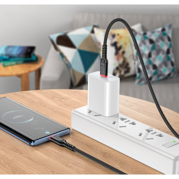 Кабель Hoco X59 Victory 60W charging data cable Type-C to Type-C (L=3M) [Black]