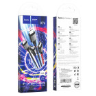 Кабель Hoco X76 4-in-1 Super charging cable Lightning*2+Type-C+Micro (1м) [Black/Red/Blue]