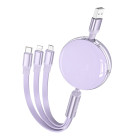 Cablu Hoco X78 Easy 3 in 1 Lighting + Micro + Type-C [Purple]