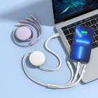 Cablu Hoco X78 Easy 3 in 1 Lighting + Micro + Type-C [Purple]