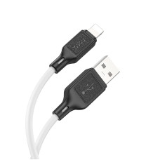 Cablu Hoco X90 Cool silicone charging data cable for iP (1m) [White]