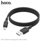 Cablu Hoco X90 Cool silicone charging data cable for Micro (1m) [Black]