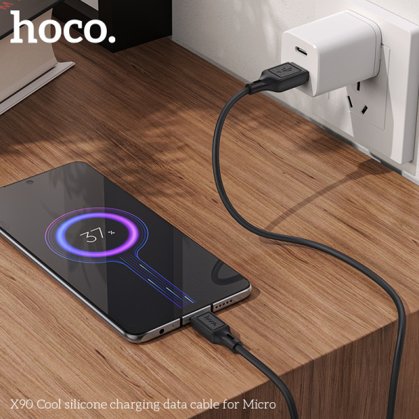 Кабель Hoco X90 Cool silicone charging data cable for Micro (1м) [Black]