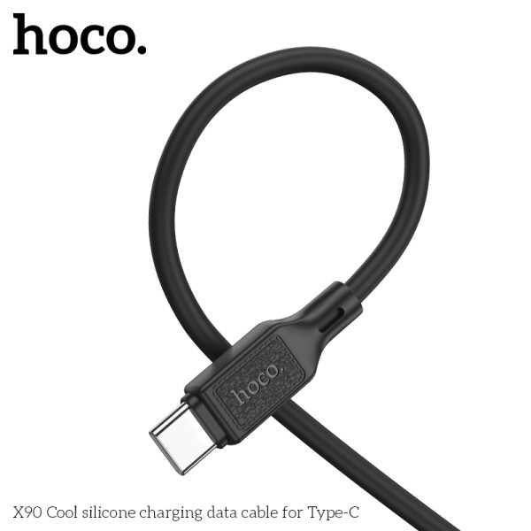 Cablu Hoco X90 Cool silicone charging data cable for Type-C (1m) [Black]