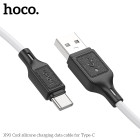 Cablu Hoco X90 Cool silicone charging data cable for Type-C (1m) [White]