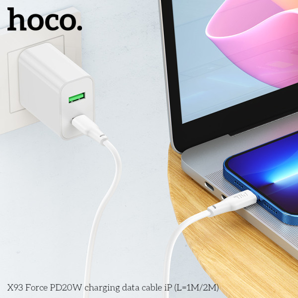 Cablu Hoco X93 Force Type-C to Lighting (PD20W) (2M) [White]