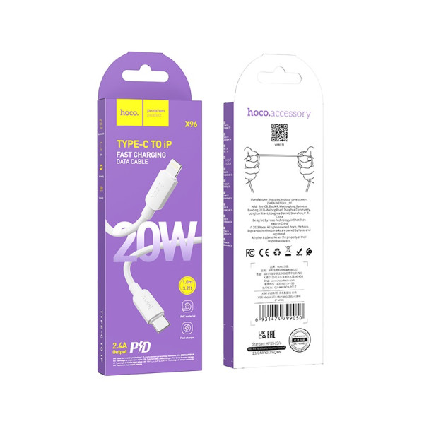 Cablu Hoco X96 Hyper Type-C to Lighting (PD) [White]