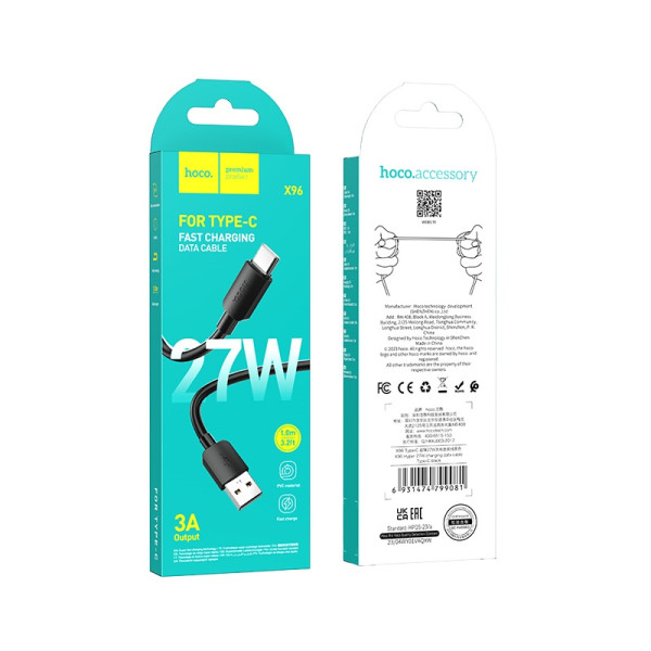 Кабель Hoco X96 Hyper Type-C (27W) [Black]