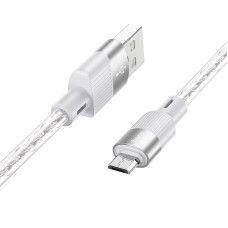 Cablu Hoco X99 Crystal junction silicone charging data cable Micro (1m) [Grey]