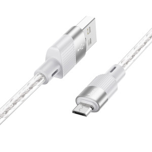 Кабель Hoco X99 Crystal junction silicone charging data cable Micro (1м) [Grey]