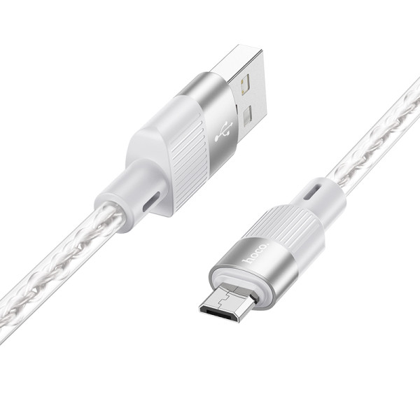 Кабель Hoco X99 Crystal junction silicone charging data cable Micro (1м) [Grey]