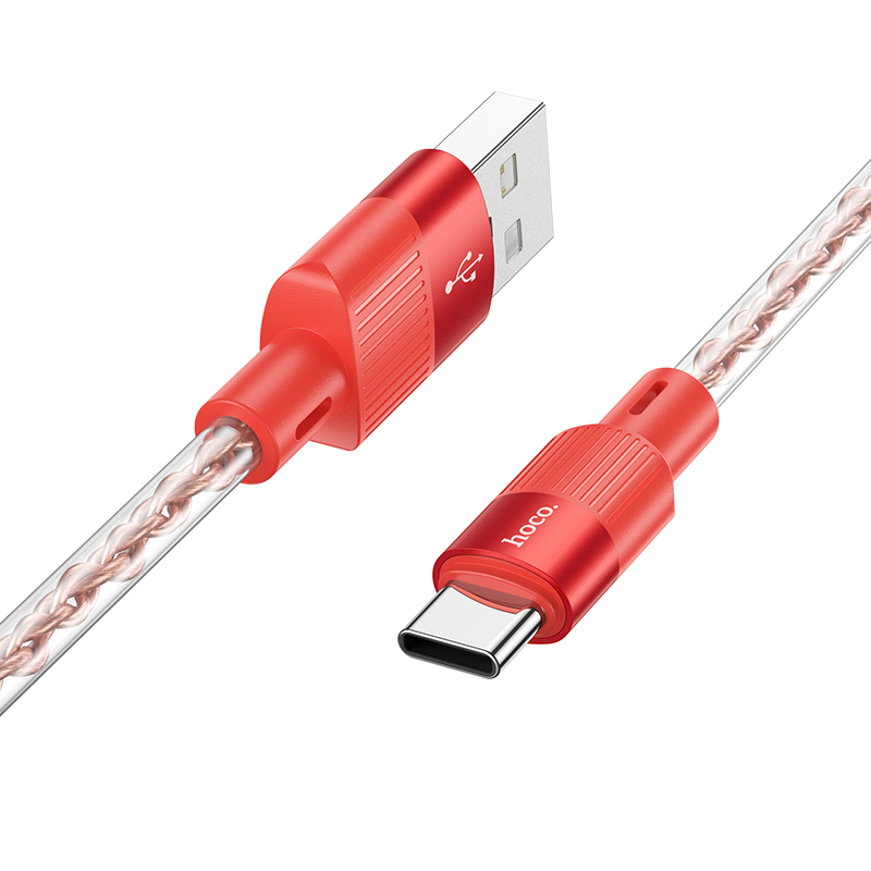 Cablu Hoco X99 Crystal junction silicone charging data cable Type-C (1m) [Red]