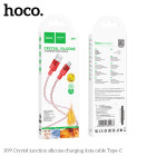 Cablu Hoco X99 Crystal junction silicone charging data cable Type-C (1m) [Red]