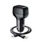 Incarcator auto Hoco Z36 Leader 2 USB + Cablu Micro (2.4A) [Black]