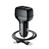 Incarcator auto Hoco Z36 Leader 2 USB + Cablu Type-C (2.4A) [Black]