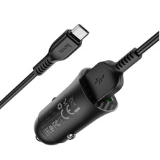 Incarcator auto Hoco Z39 Farsighted + Cablu Micro USB (QC3.0) [Black]