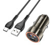 Авто зарядка Hoco Z46A Blue whale PD20W+QC3.0 (Type-C) [Metal-Gray]