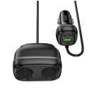 Авто зарядка Hoco Z59 Rank 48W dual port PD30W+QC3.0 dual cigarette lighter slot car charger [Black]
