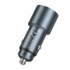 Авто зарядка Hoco Z60 Bloom 48W dual-port PD30W+QC3.0 multi-protocol car charger [Metal Gray]